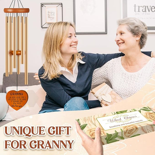 Gifts for Granny from Grandkids, Granny Gift Wind Chimes, Birthday, Retirement, Thanksgiving, Mothers Day, Grandparents Gifts from Grandchildren, Grandma Gift