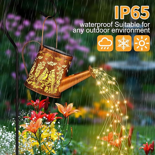 Solar Watering Can Light, Solar Powered Hanging Lantern Landscape Lights, Decorative Garden for Yard Waterproof Garden Decor, Gifts for Mom, Grandma(Cardinal)