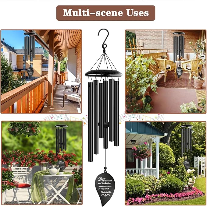 Soopau Sympathy Wind Chimes, 32'' Memorial Wind Chimes for Loss of Loved One Mother Father Miscarriage, Bereavement/Condolence/Funeral Gifts in Memory of a Loved One