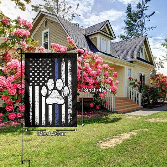 American Police Dog Garden Flag Police K9 Flag Double Sided Vertical 12×18 Inch Banners Double Sided For Lawn Patio Yard Garden Home Outdoor Decor -1
