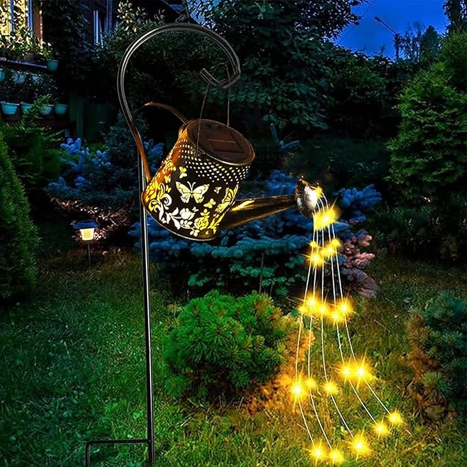 N\A Yevheniy Solar Butterfly Garden Light,Solar Watering Can Lights Outdoor Garden Ornaments Waterproof for Pathway Yard Lawn Patio Landscape Decor