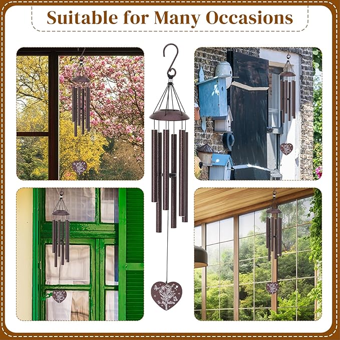 Sister Gifts from Sister,32" Bronze Sister Birthday Wind Chimes Bestie Gift from Mom Women Windchime for Bestie Sisters-in-Law Mother's Day Graduation Christmas Garden Decoration