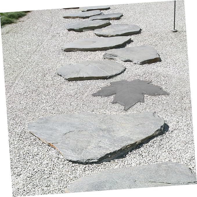 balacoo Garden Decoration Maple Stepping Stone Iron Pathway Stone for Outdoor Walkway Lightweight Garden Decor