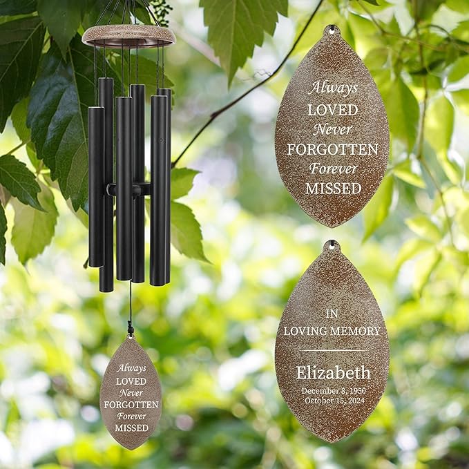 ASTARIN Deep Tone Memorial Wind Chimes Personalized, Sorry for You Loss Bereavement Gifts, Outside Condolence Wind Chime for Loss of Mother Father,Produced in USA