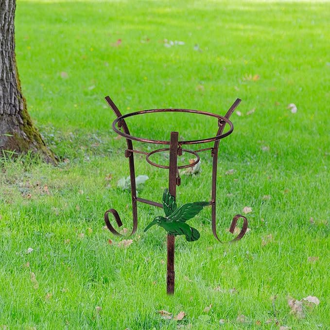 9.4" Tall Gazing Ball Stand, Tripod Gazing Globe Stand for 10-12 Inches Gazing Globe, Metal Gazing Ball Display Holder for Outdoor Garden Lawn Yard, Copper