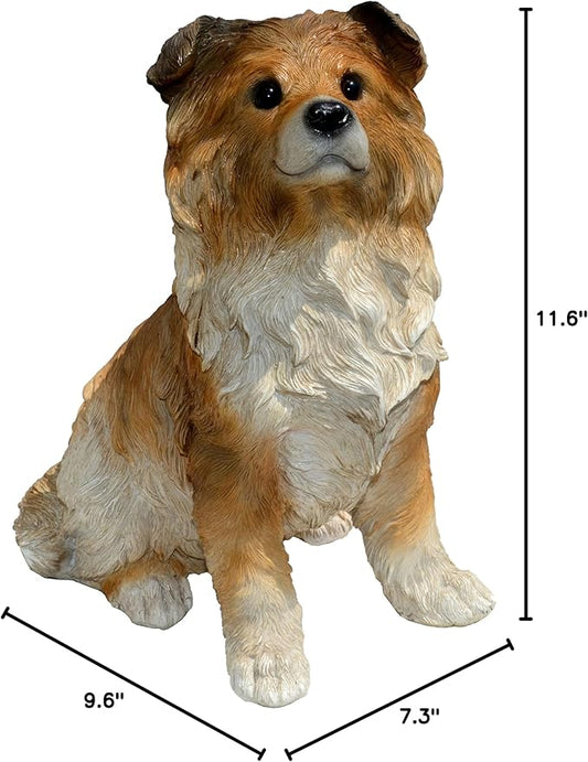 Sheep Collie Puppy L by Michael Carr Designs - Outdoor Puppy Dog Figurine for Gardens, patios and lawns (80107)