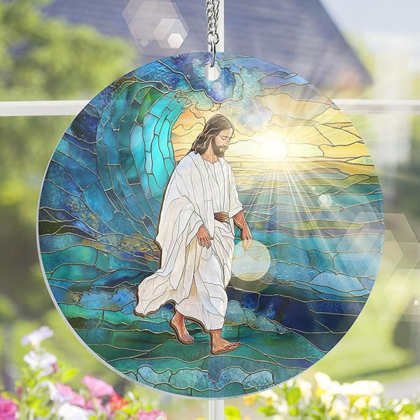 AXIARA Christian Gifts for Women Faith - Double Layered Window Suncatcher Hanging Decorations 12 in - Catholic Religious Gifts for Women, Christian Home Decor
