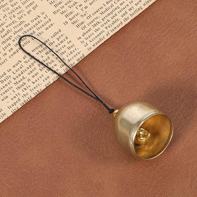 2 PCS Small Hanging Bell, Decoration Hanging Bells for Door Brass Small Hangings Wind Chimes Decorative Camping Tent Bells Chimes Fengshui Bell Wind Chime for Outside Good Luck Wealth and Safe