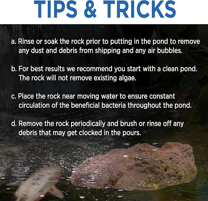Magic Pond Rocks, Fish Tank Rocks for Enhancing Water Clarity with Your Regular Cleaning Routine, Fish Friendly Aquarium Rocks, All Natural Aquarium Decor, Small - Up to 750 Gallons