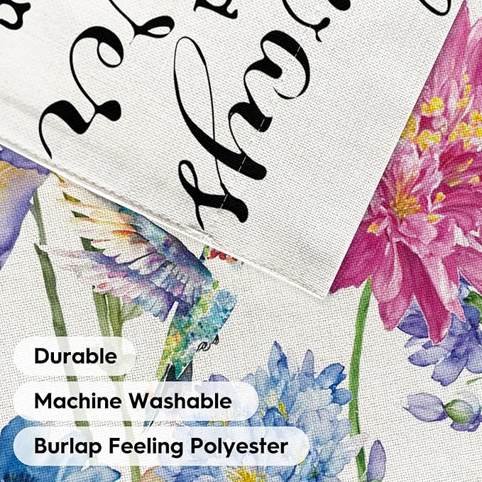 AVOIN colorlife Always Loved Never Forgotten Memorial Garden Flag 12x18 Inch Double Sided, Hummingbird Spring Summer Yard Outdoor Decoration