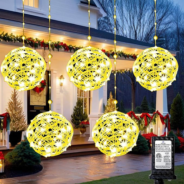 Christmas Ball Lights - 200LED Outdoor Tree Globe String Lights, 8 Modes Waterproof Sphere Lantern Lights, Christmas Decor for Tree Garden Porch (Warm White)