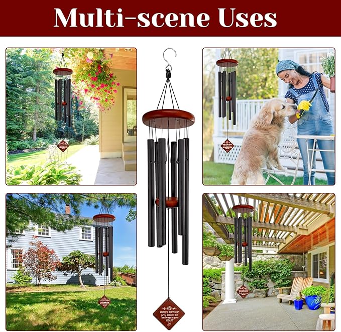 Pet Memorial Gifts for Loss of Dog, 26" pet Memorial Wind Chimes for Outside, Loss of Dogs Sympathy Gift, Listen to The Wind in Memory of Pets Windchimes for Garden