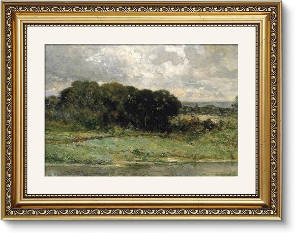 ARPEOTCY Vintage Gold Framed Wall Art, Swale Land Scenery Retro Paintings, Canvas Prints Artwork with Antique Frame, Victorian Wall Picture Decor for Room Gallery Living Room 11x14 inch