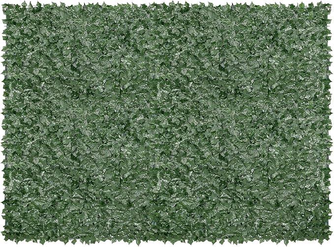 VEVOR Artificial Ivy Privacy Fence Screen, 96 x 72 in Faux Ivy Vine Leaf Hedges Fence, Greenery Privacy Fence with Mesh Cloth Backing, Green Wall Decoration for Outdoor Garden, Yard, Balcony