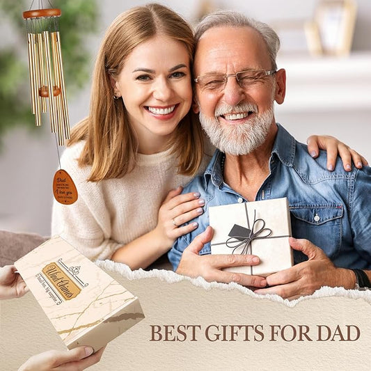 Gifts for Dad, Dad Gifts Wind Chimes, Dads Birthday Gift, Fathers Day Christmas Birthday Gift from Daughter Son, Unique Wind Chimes Presents for Dads, 25.5in
