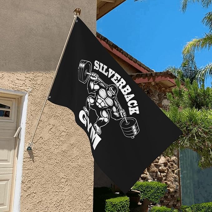 Gorilla Flag Outdoor Heavy Duty Gym Banner Double Sided 3x5 Ft Fitness Workout Flags with Brass Grommets for Room Decor, Bedroom, Garden, House Decoration