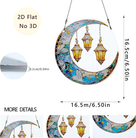 Moon Ornaments Colorful Window Hanging Decorations Home Wall Decor for Indoor Outdoor