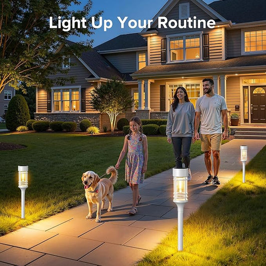 LETMY Solar Pathway Lights Outdoor, 8 Pack Solar Lights Outdoor Waterproof IP65, Bright Solar Garden Lights Outdoor for Yard Walkway Driveway Landscape Garden Decor(White)