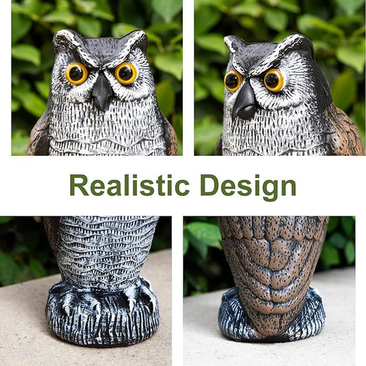 OFFO 2 Pack Plastic Owl Scarecrow for Halloween Decorations Outdoor Garden, Yard, Pool Decoration, 8.3 in Height