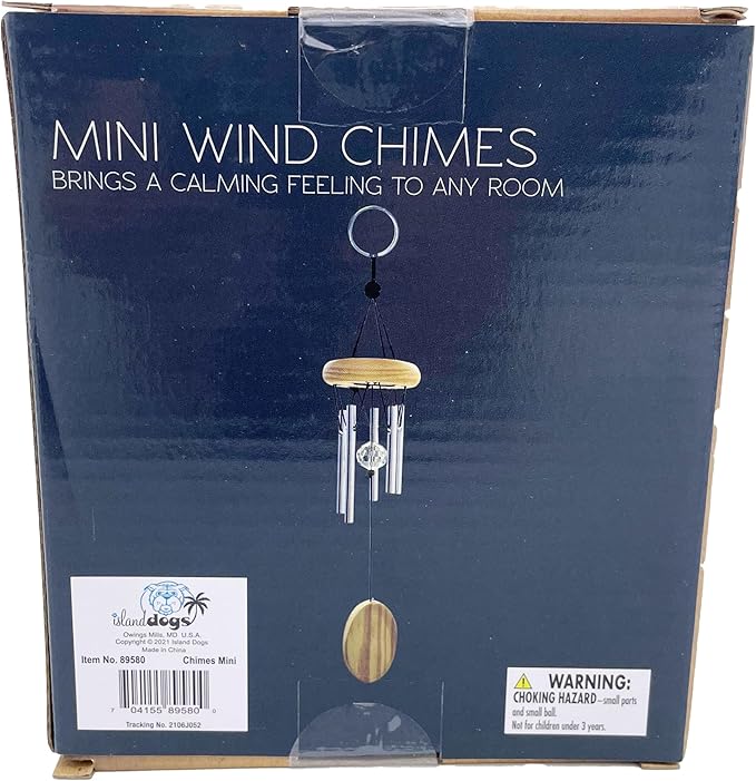 Island Dogs Mini Wind Chimes - 11 inches of Soothing Melody & Design for Mindfulness and Relaxation, Compact Wooden & Metal Harmony for Home, Garden, Patio