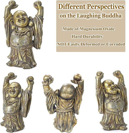 17" Laughing Buddha Statue Outdoor, Large Buddha Statue, Zen Garden Decor Gifts for Room/Patio/Deck/Porch Yard Art Decoration