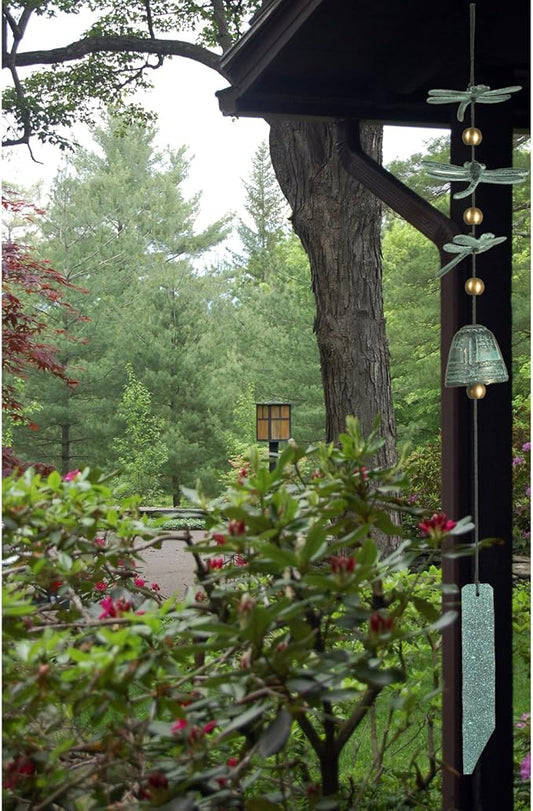 Woodstock Chimes Signature Collection, Woodstock Habitats, Dragonfly Windbell 20'' Verdigris, Habitats and Nature Wind Bells for Outdoor, Patio, Home or Garden Décor (CDW)