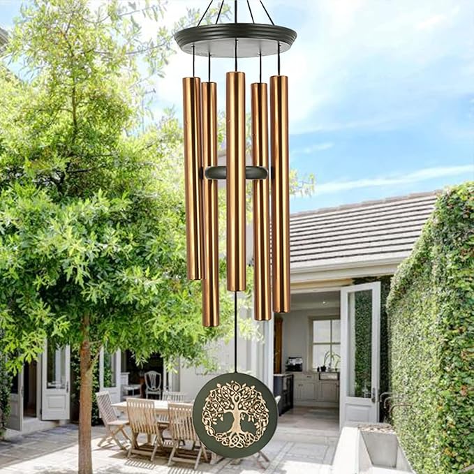 36" Memorial Tree of Life Windchime for Outside, Large Deep Tone Tuned Bamboo Wind Chimes Outdoors, Chimes in Memory of Mom/Loss Loved One, Sympathy/Retirement Wind Chimes Gift Christmas Clearance