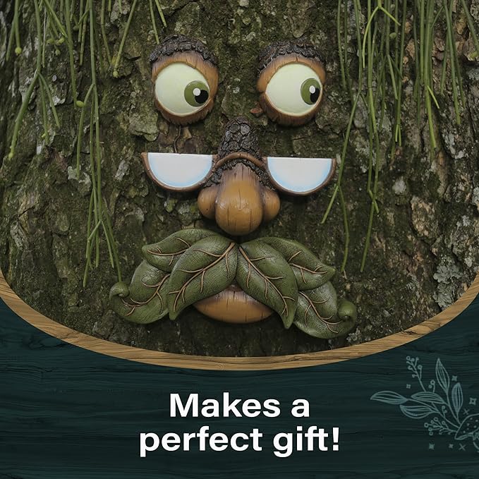 Tree Faces Decor - Outdoor Yard Art Garden Decoration - Unique Peeker for Outdoors and Indoors - Old Man Tree Hugger Art
