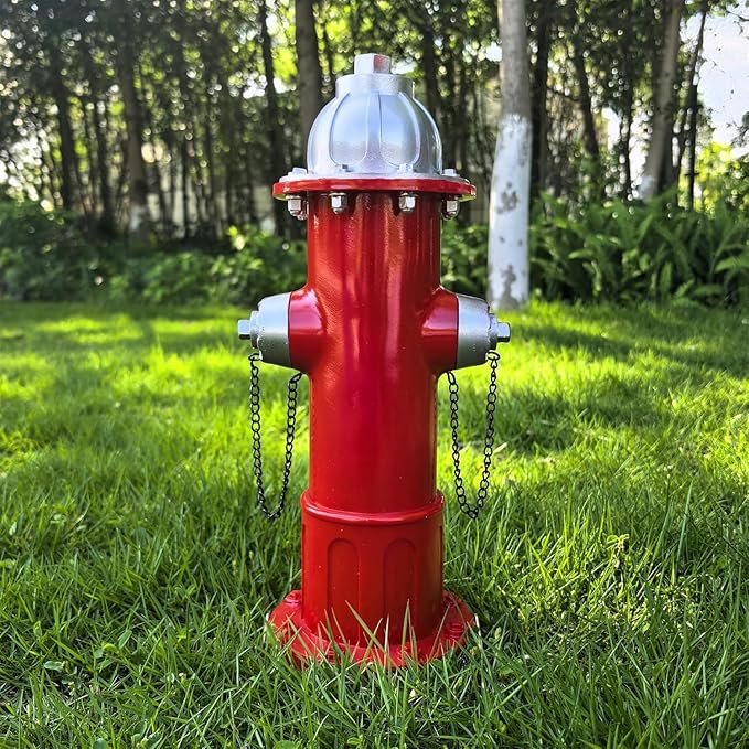 Garden Fire Hydrant Outdoor Statues,Sculpture for Dog to Peed on Yard Decor,Fire Hydrant Puppy Pee Training Post Figurine,Funny Decor Statues for Backyard Patio Lawn Porch White