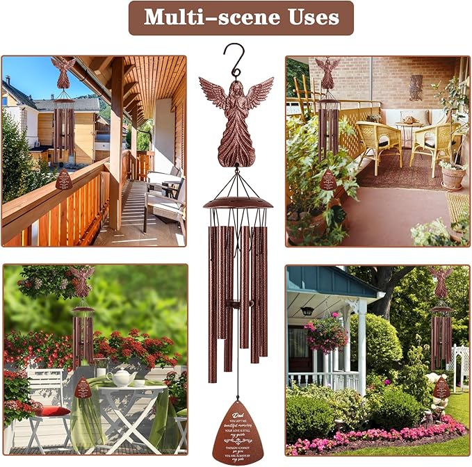 VENBEEL Dad Memorial Wind Chimes, Sympathy Gifts for Loss of Dad, Memorial Gifts for Father Bereavement Condolence Remembrance