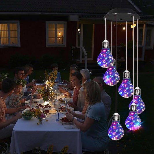 YHmall Colorful Solar Wind Chimes for Outside, Birthday Gardening Gifts for Women Mom, Hanging Solar Lights WindChimes Outdoors for Garden Housewarming Balcony Bedroom