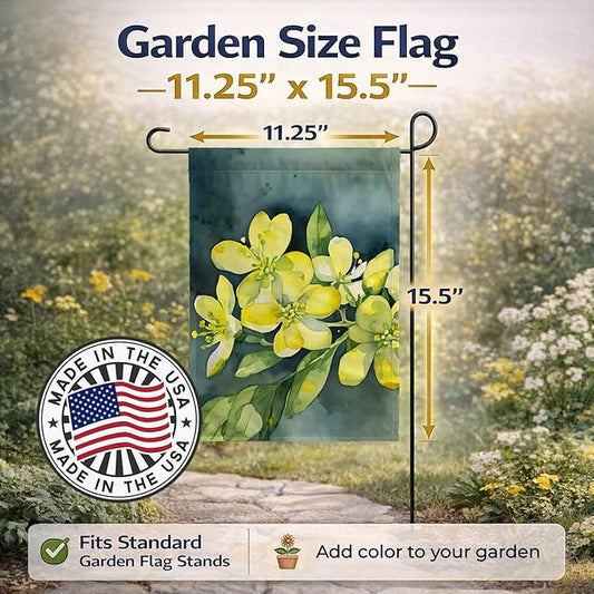 Caroline's Treasures South Carolina Yellow Jessamine in Watercolor Garden Flag Mailbox Flag Decorative Yard Flag Banner Outside Patio Artwork Yard Flower Beds, Garden Size, Multicolor