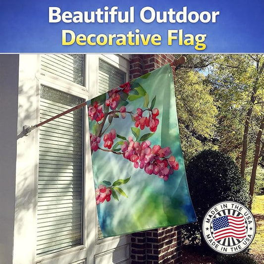 Caroline's Treasures Pennsylvania Mountain Laurels in Watercolor House Flag Large Porch Sleeve Pole Decorative Outside Yard Banner Artwork Wall Hanging, Polyester, House Size, Multicolor