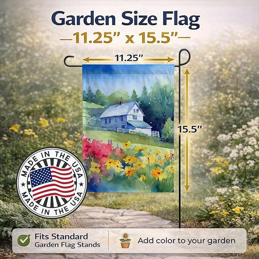 Caroline's Treasures Massachusetts Mayflowers in Watercolor Garden Flag Mailbox Flag Decorative Yard Flag Banner Outside Patio Artwork Yard Flower Beds, Garden Size, Multicolor