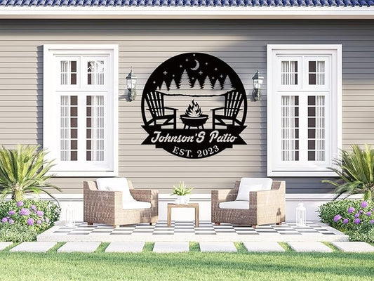 Welcome to Our Backyard Sign,Personalized Patio Signs and Decor Outdoor, Metal Backyard BBQ Sign, Personalized Pool Name Man Cave