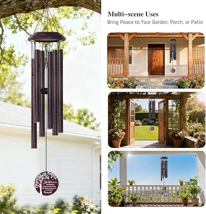 Memorial Gifts for Loss of Mom/Dad - 32" Cardinal Sympathy Wind Chimes with Tree of Life - Bereavement Remembrance Condolence Gifts for Loss of Loved One -Memorial Chimes for Outside Garden