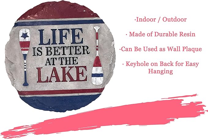 Spoontiques - Garden Décor - Lake Stepping Stone - Decorative Stone for Garden