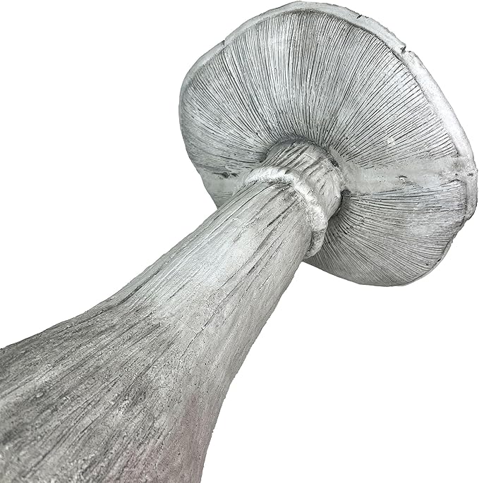 Zeckos Mushroom Statue 17 inches High, Large Magnesium Oxide Garden Sculpture, Indoor Outdoor Yard Decor, Rustic Art Accent, Weather-Resistant, Heavy Duty Decorative Ornament