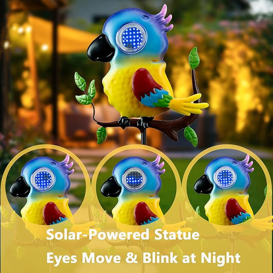 Parrot Solar Garden Lights Outdoor Waterproof, Christmas Metal Yard Decor Outdoor Solar Lights Decorative Stake for Pathway, Garden, Lawn, Patio, Driveway