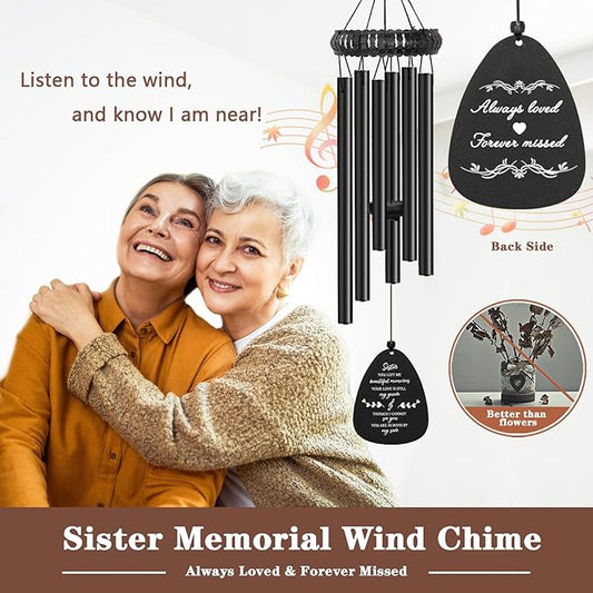 Soopau Memorial Gifts for Loss of Sister, Wind Chimes for Loss of Sister, Loss of Sister Sympathy Gifts, Bereavement Remembrance Funeral Grief Gifts for Loss of A Loved Sister