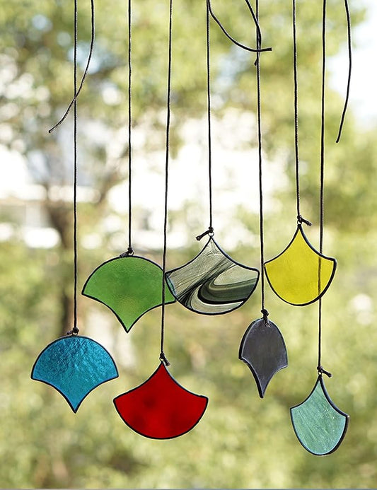 Stained Glass Suncatchers Set of 7 Multicoloured Stained Glass Window Hangings Ornament Sets Handmade for Home, Garden, Patio and Party Decoration Home Ornament Gifts for Women