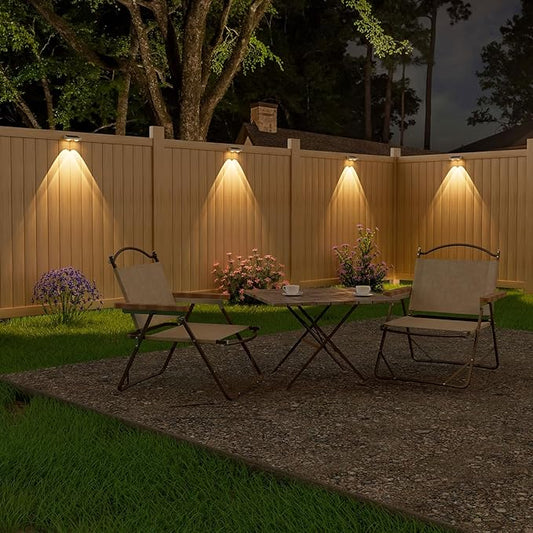 NIORSUN Solar Fence Lights,12 Pack Solars Deck Light,Warm White Color,Outdoor Bulb Waterproof Led IP65,Power Patio Lamp with Lenses for Outside/Backyard/Railing/Yard(White)