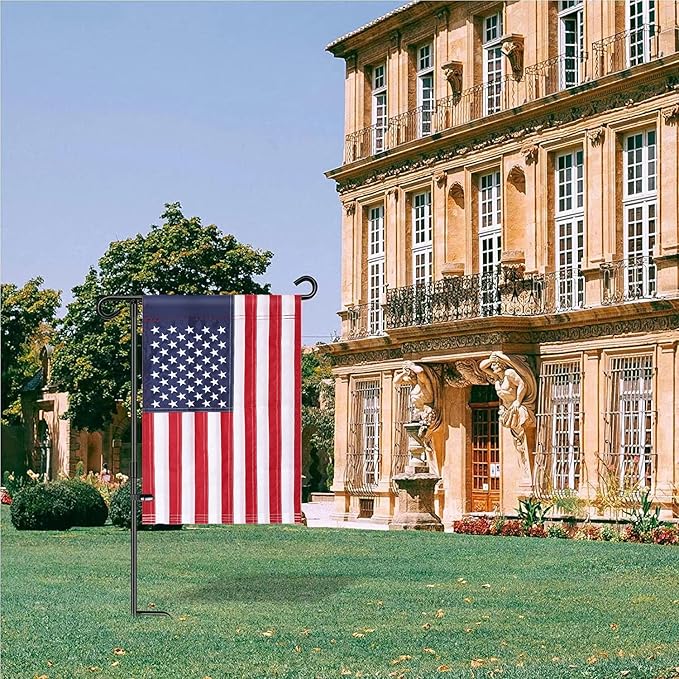 American Garden Flag 12 x 18 Inch,Embroidered Stars,Outdoor Durable Nylon,USA ResidentialYardGarden Decor,American Flag Garden Flag