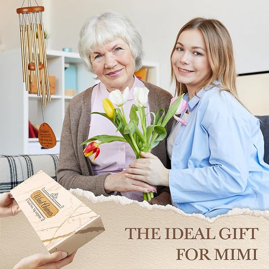 Aurahouse Mimi Gifts, Gifts for Mimi Wind Chimes, Mimi Mothers Day Birthday Gift, Mimi Gift for Grandma Women from Grandkids for Thanksgiving, Valentines Day, Christmas, 25.5"