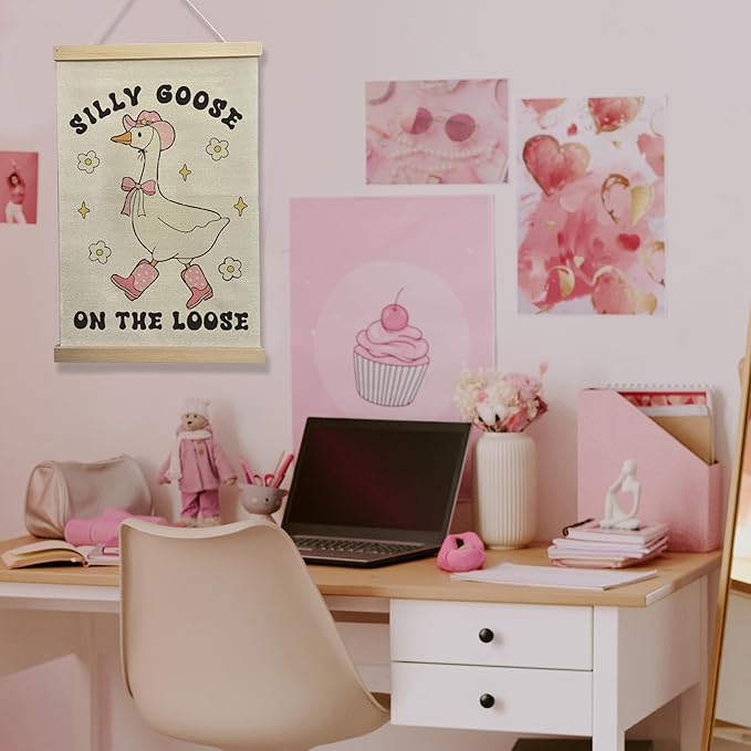 Nursery Wall Hanging Banner, Cute Animal Wall Decor for Baby and Kids Room, 12x17 Inch Fabric Hanging Art. (146)