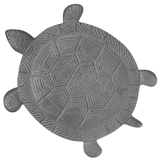 Tofficu Cast Iron Turtle Stepping Stone for Garden and Outdoor Walkway, Metal Decorative Lawn Pathway Ornament, Backyard Turtle Statue for Patio Landscaping