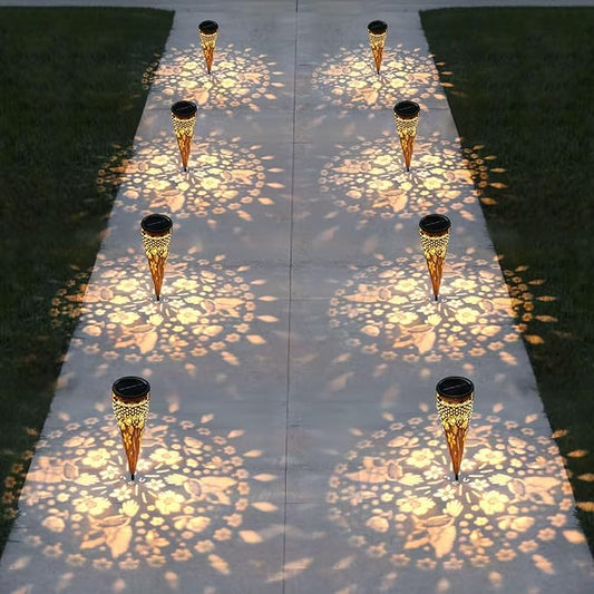Hummingbird 4 Pack Solar Pathway Lights Metal Yard Garden Light Street Outdoor Landscape Lights Solar Powered Patio Walkway Path Sidewalk Outside Waterproof Lawn Decor Gift Mother Grandmom