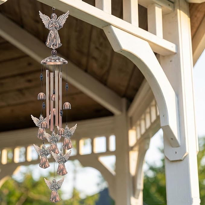 Angel Wind Chimes for Outside,Metal Windchimes,Angel Easter Gifts for Women/Men,Wind Chime Garden Decor Outdoor,Memorial/Housewarming/Birthday/Festival Gifts,Front Yard Decor