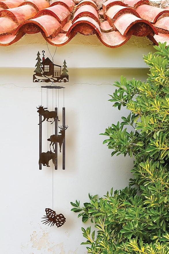 Sunset Vista Design Studios Great Outdoor Metal Wind Chime, Forest Cabin