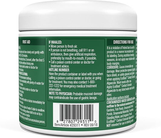 Aquascape EcoBlast Contact Granular Algaecide for Ponds, Waterfalls, Fountains, Streams, and Rocks, 8.8 oz / 250 g, 29311